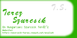 terez szurcsik business card